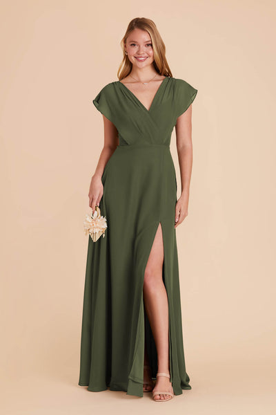 Olive Green Satin Mermaid Bridesmaid Dresses – Lisposa