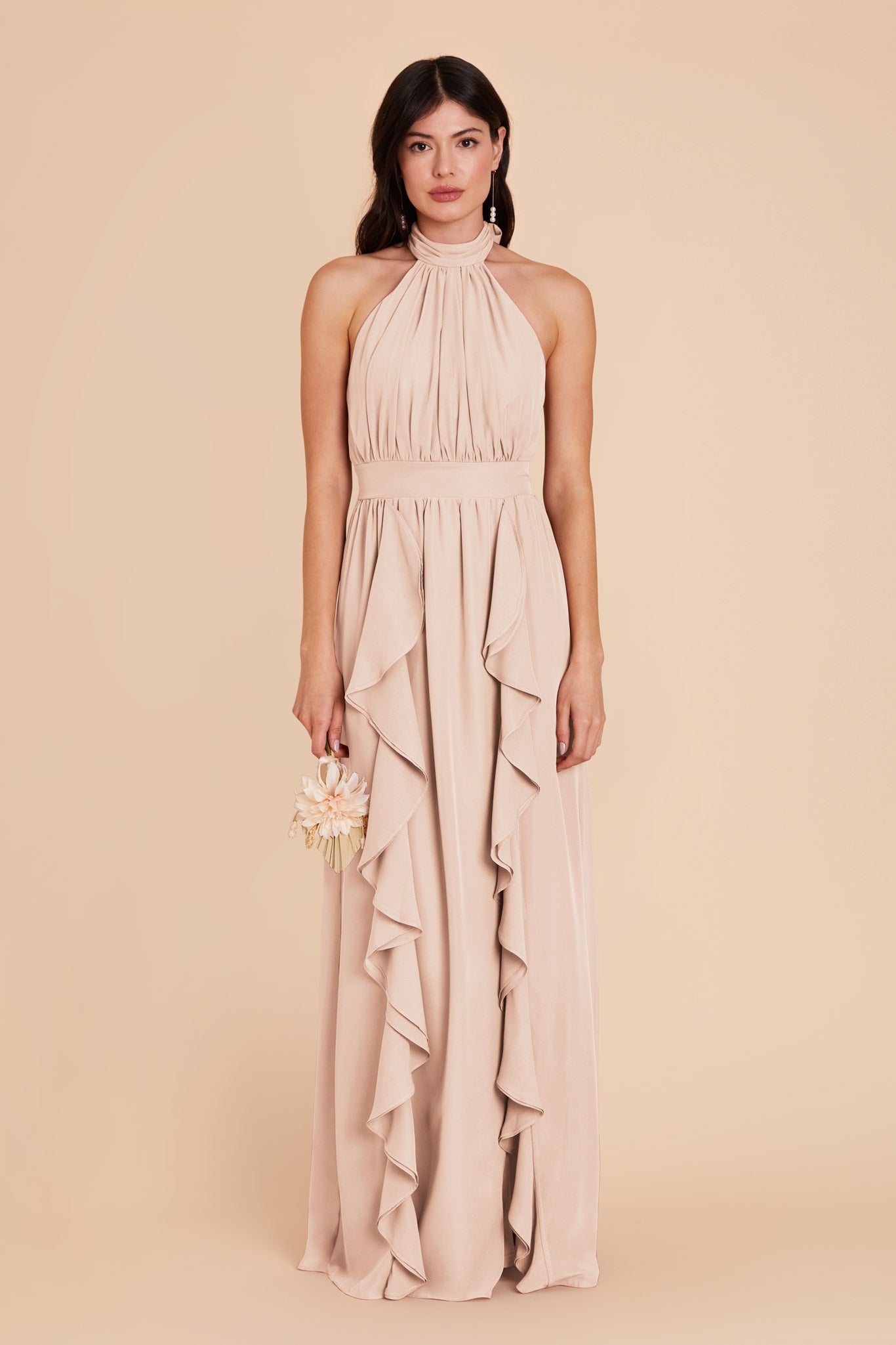 Pale Blush Joyce Chiffon Dress by Birdy Grey