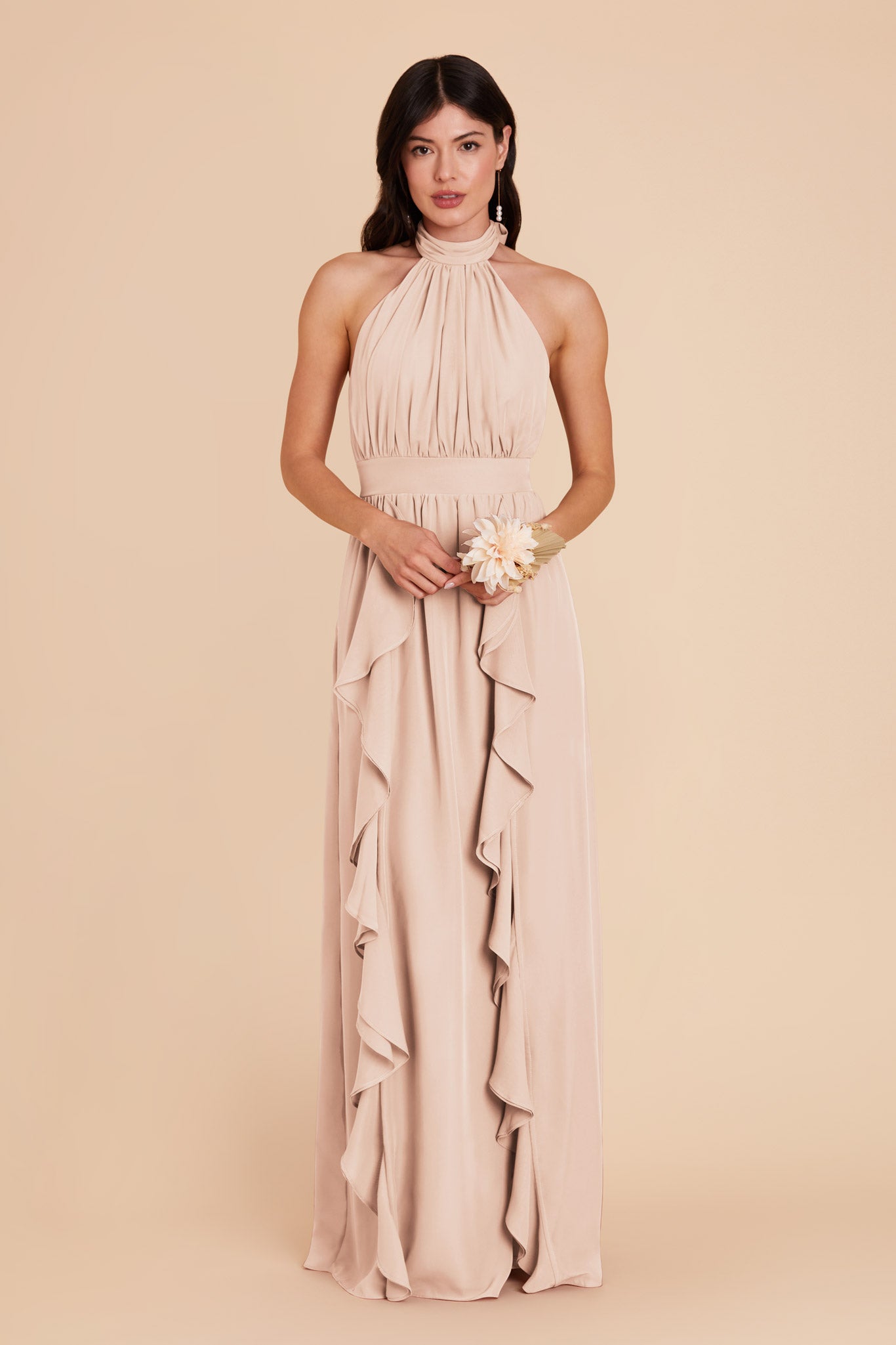 Pale Blush Joyce Chiffon Dress by Birdy Grey