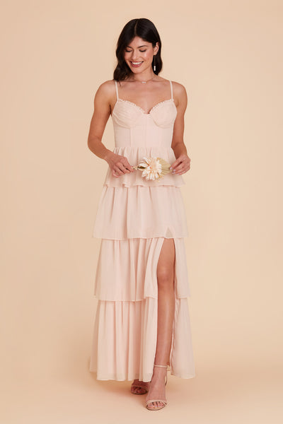 Pale Blush Lola Chiffon Dress by Birdy Grey