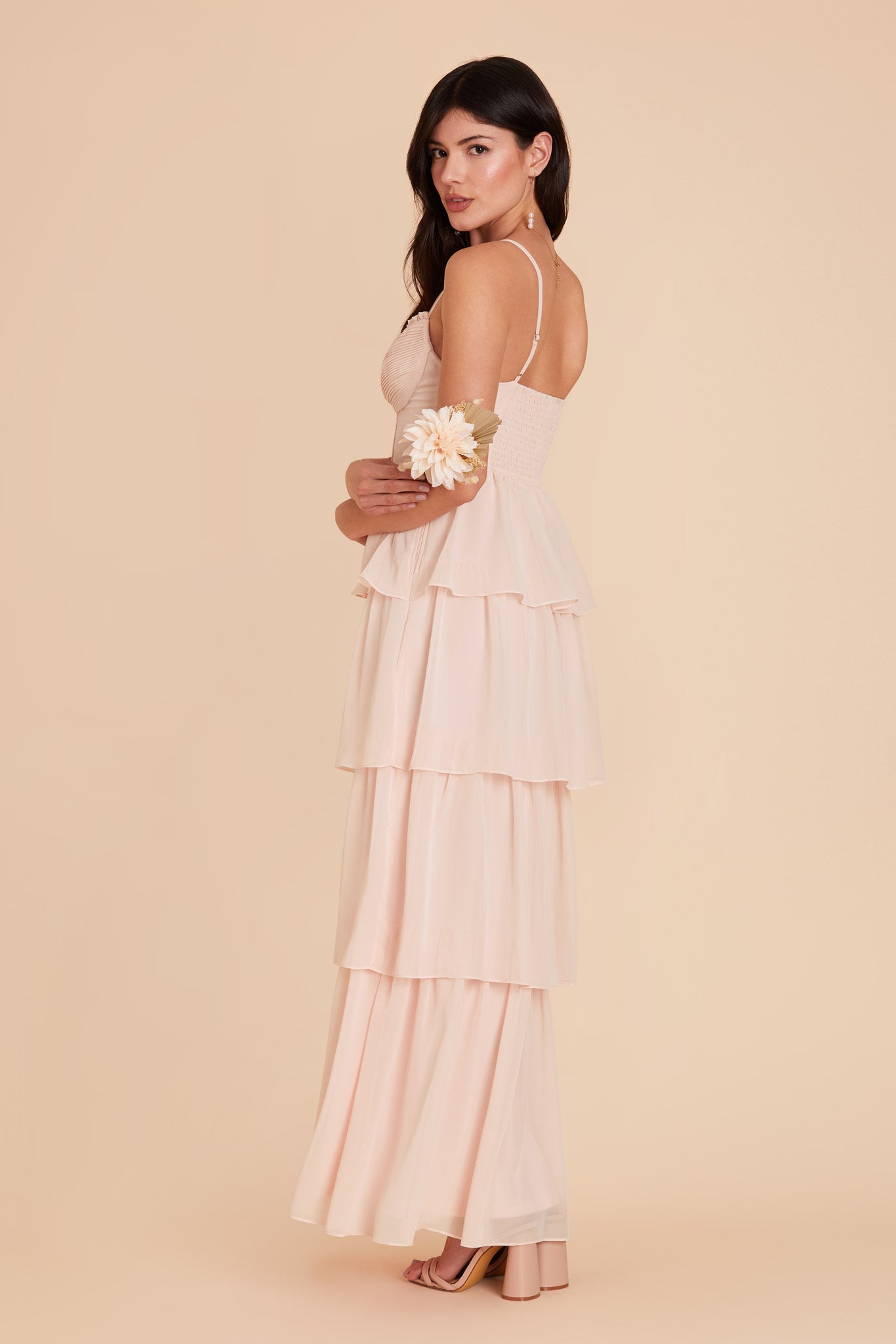 Pale Blush Lola Chiffon Dress by Birdy Grey