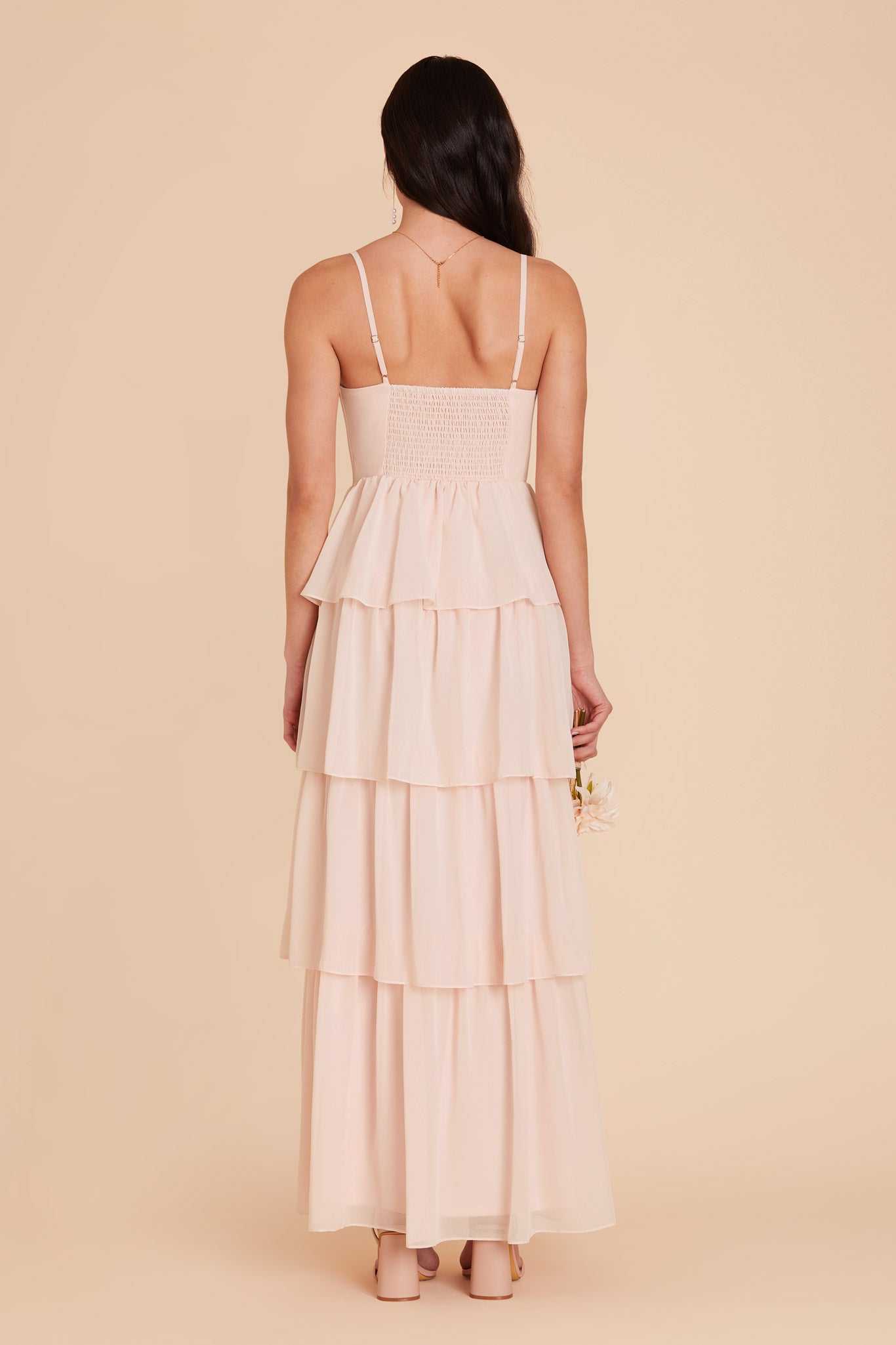 Pale Blush Lola Chiffon Dress by Birdy Grey