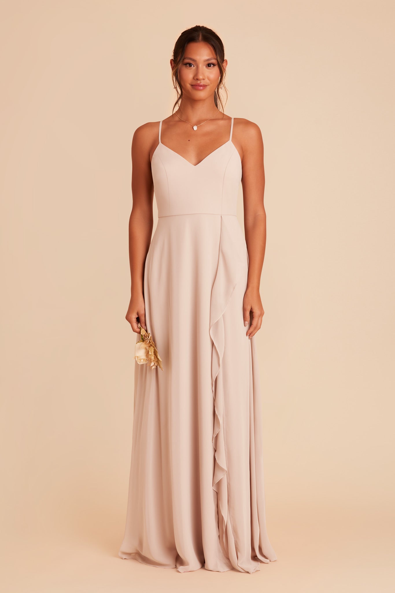 Pale Blush Theresa Chiffon Dress by Birdy Grey