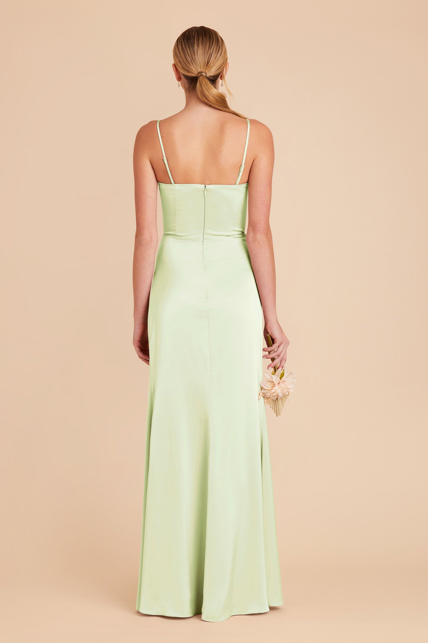 Pale Pistachio Anne Matte Satin Dress by Birdy Grey