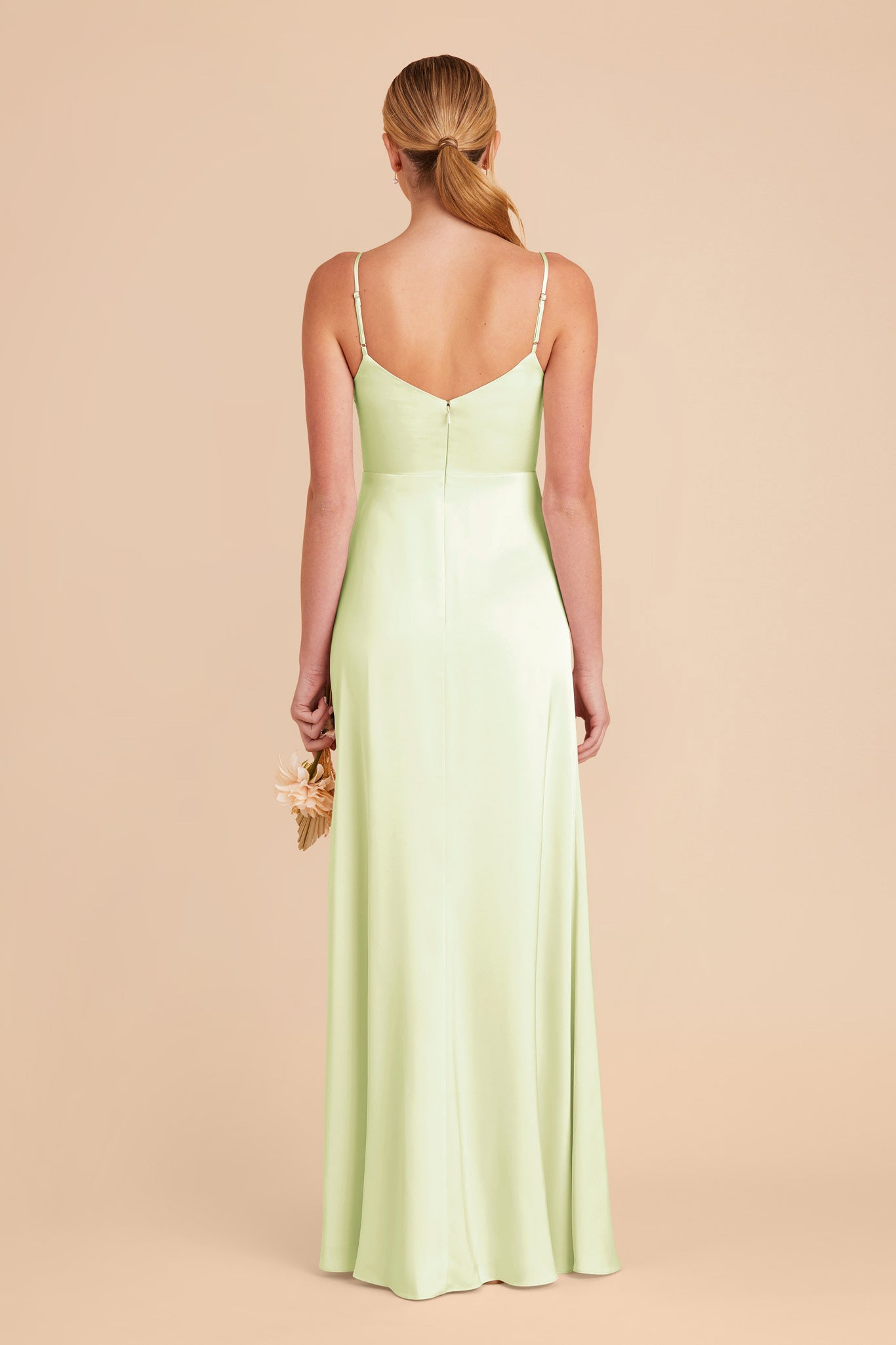 Pale Pistachio Catherine Matte Satin Dress by Birdy Grey