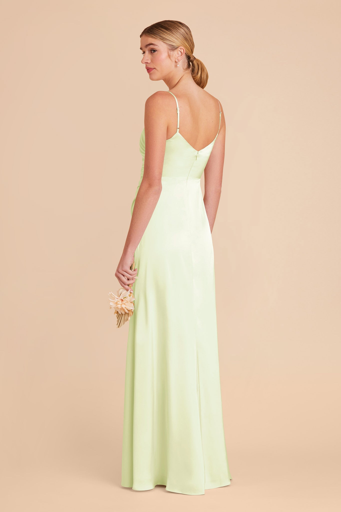 Pale Pistachio Catherine Matte Satin Dress by Birdy Grey