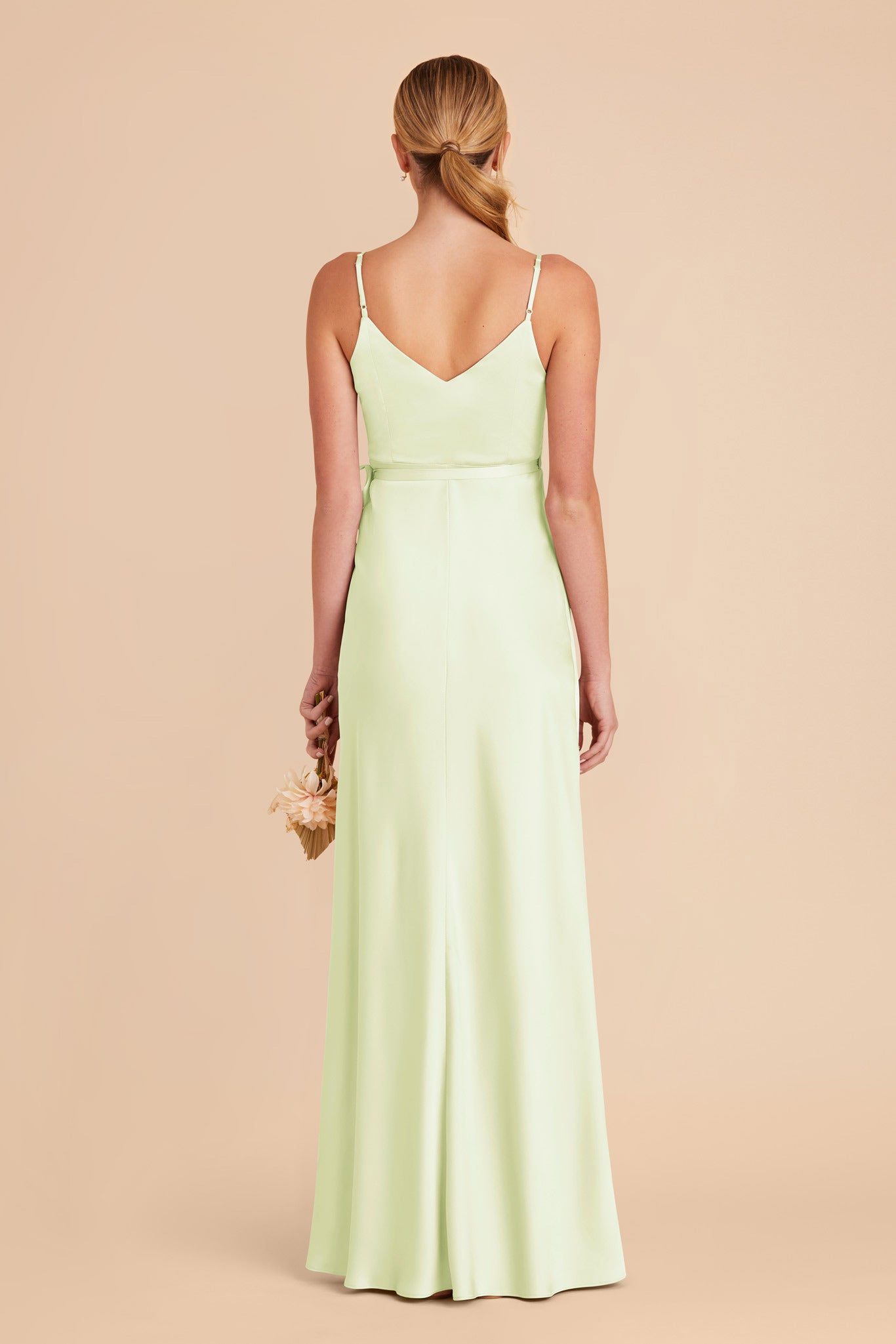 Pale Pistachio Cindy Matte Satin Dress by Birdy Grey