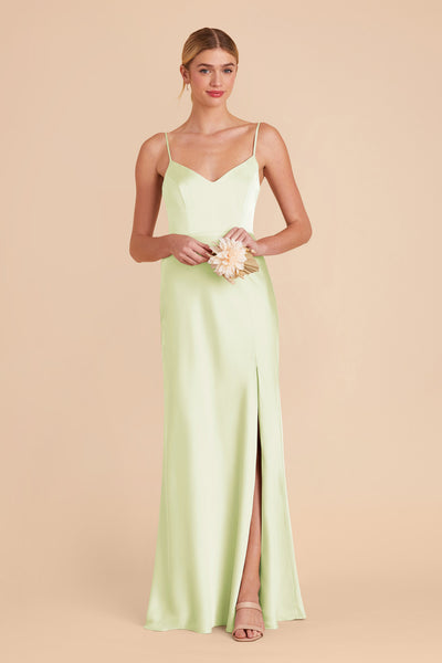 Pale Pistachio Jay Matte Satin Dress by Birdy Grey