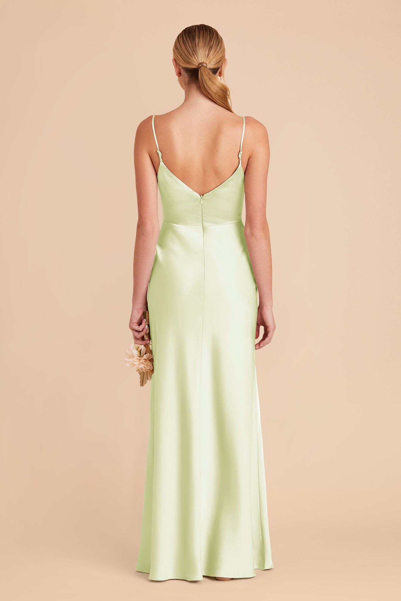 Pale Pistachio Jay Matte Satin Dress by Birdy Grey