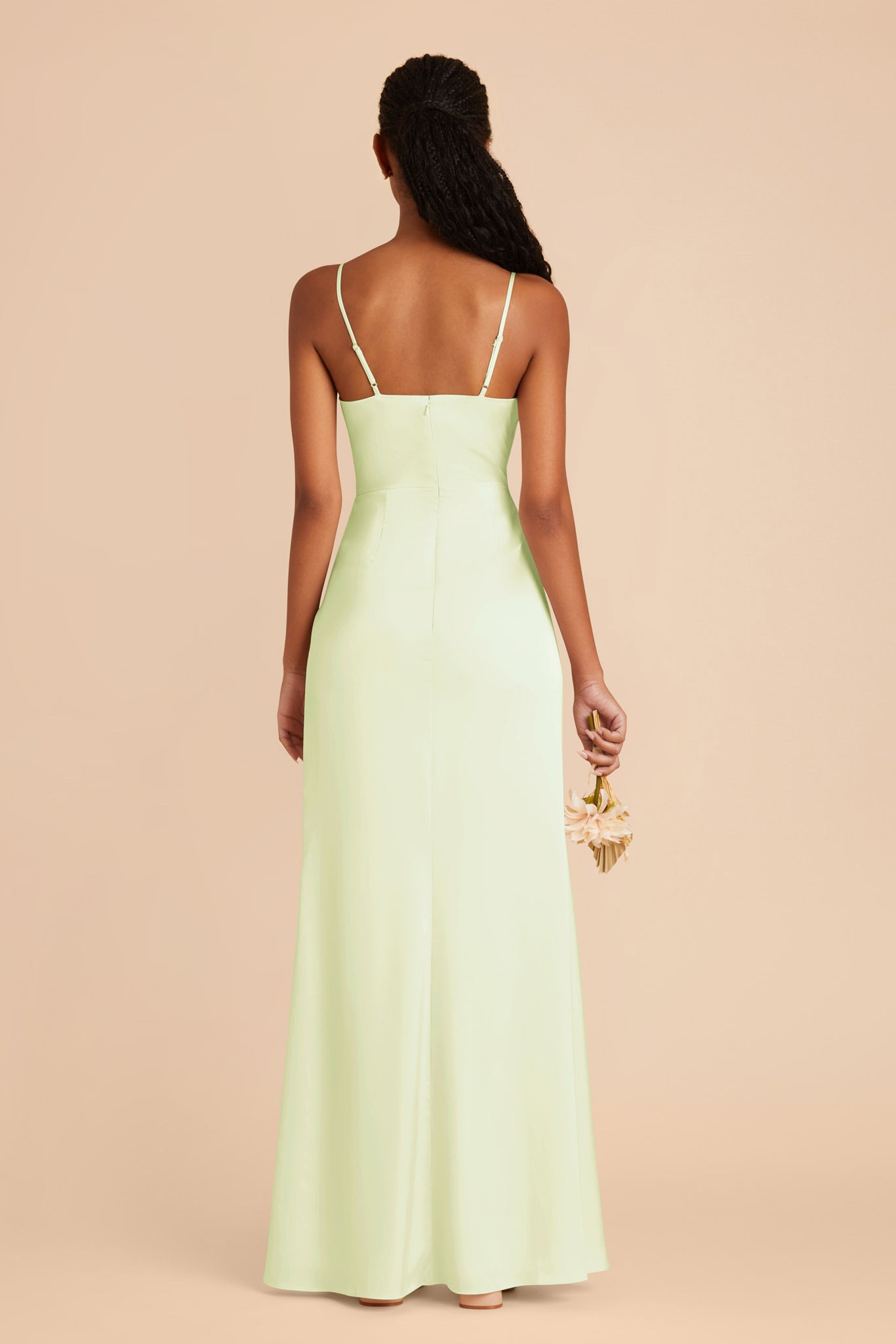 Pale Pistachio Lydia Matte Satin Dress by Birdy Grey