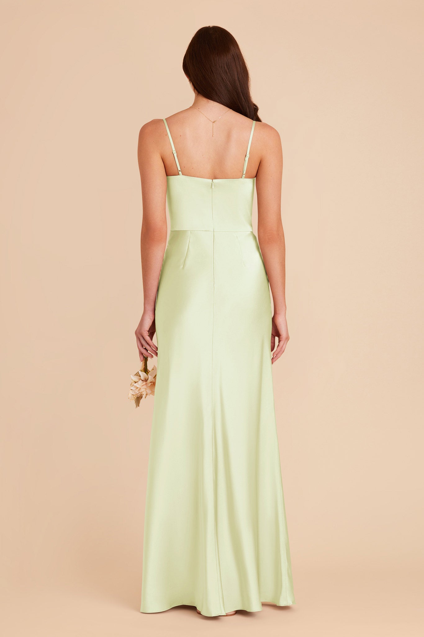 Pale Pistachio Mai Matte Satin Dress by Birdy Grey