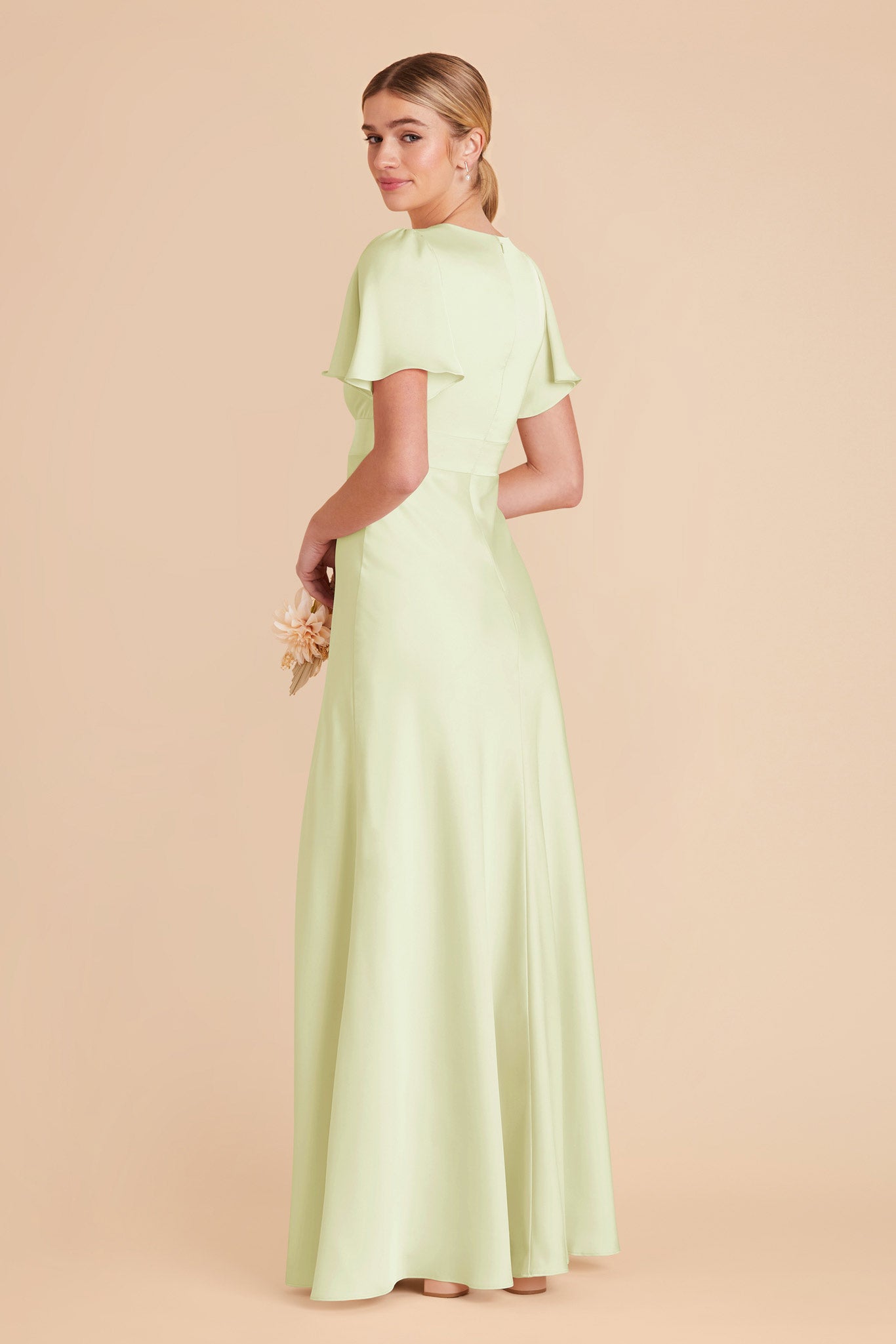 Pale Pistachio Marni Matte Satin Dress by Birdy Grey