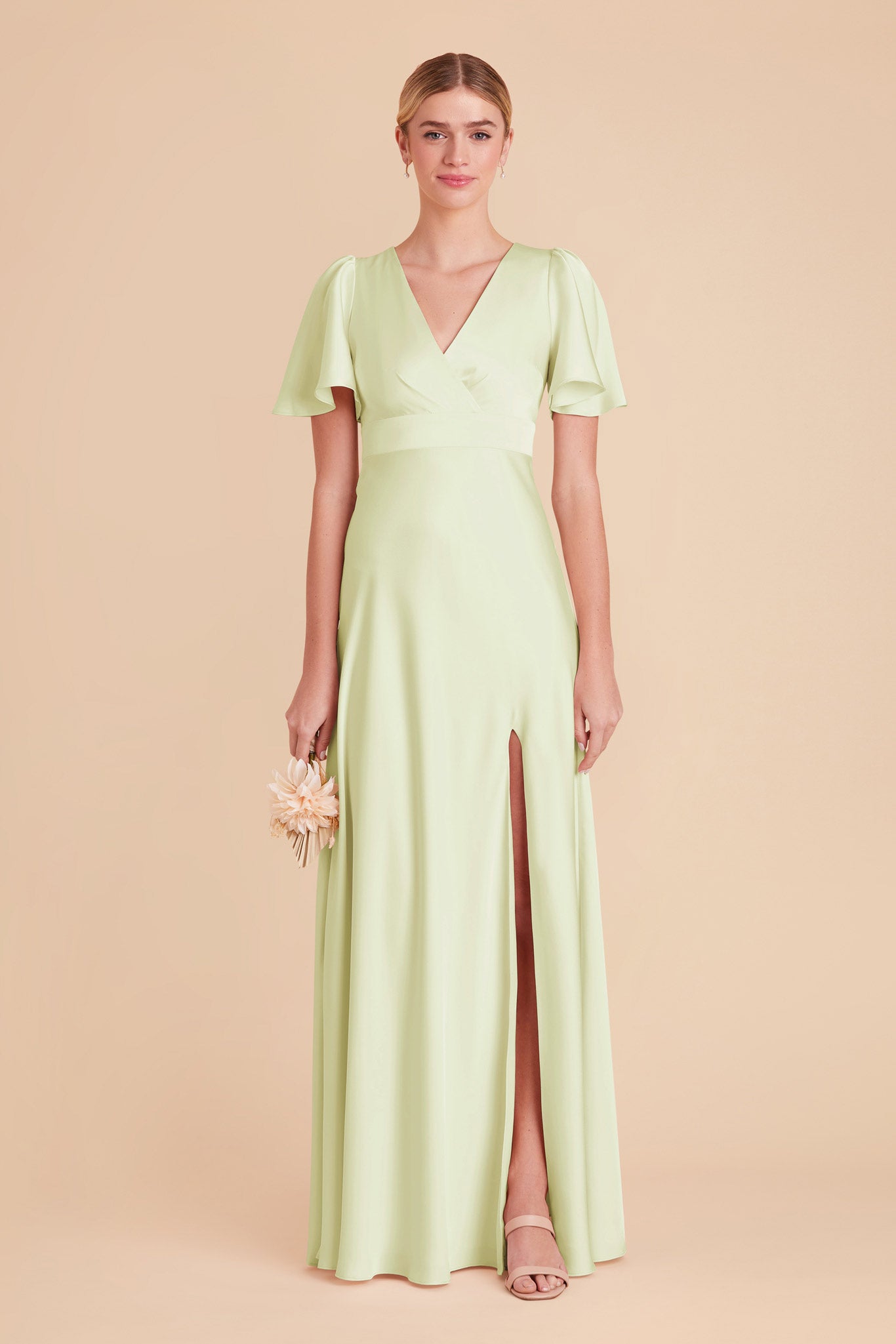 Pale Pistachio Marni Matte Satin Dress by Birdy Grey