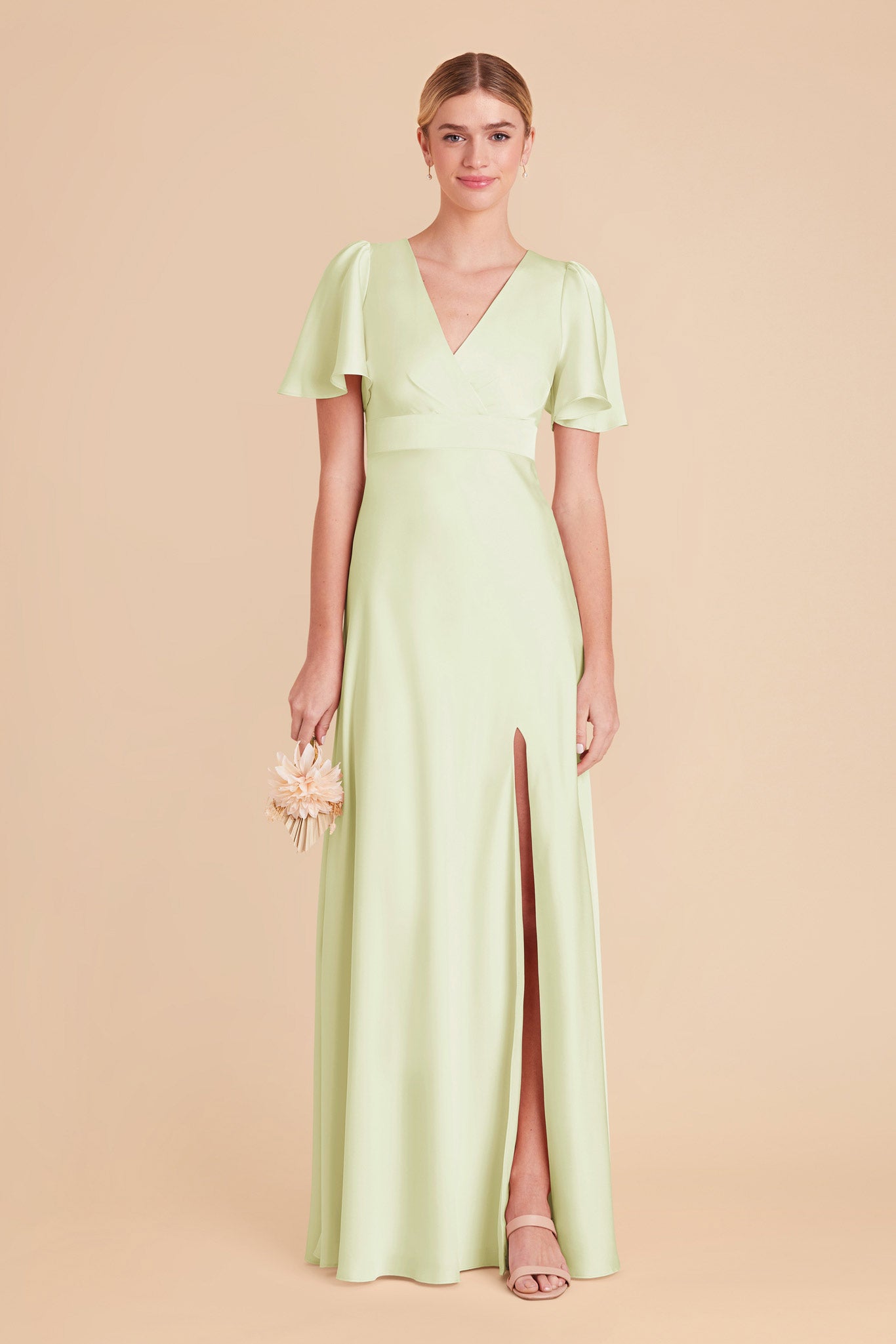 Pale Pistachio Marni Matte Satin Dress by Birdy Grey