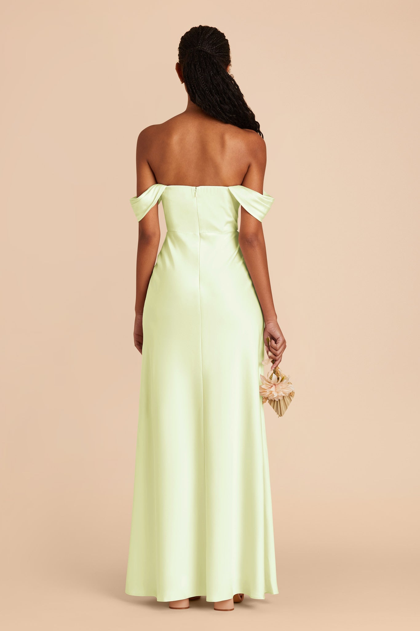 Pale Pistachio Mia Matte Satin Convertible Dress by Birdy Grey