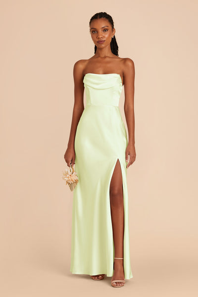 Pale Pistachio Mia Matte Satin Convertible Dress by Birdy Grey