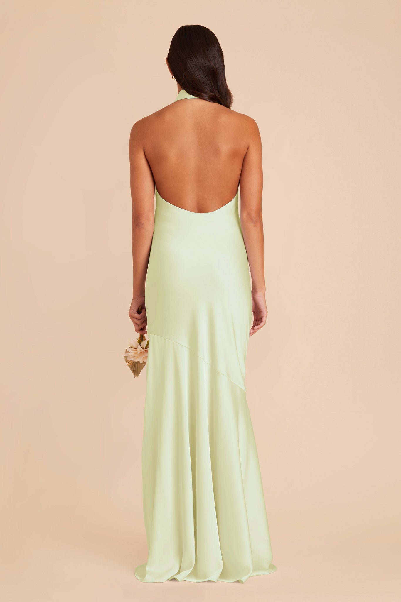 Pale Pistachio Stephanie Matte Satin Dress by Birdy Grey