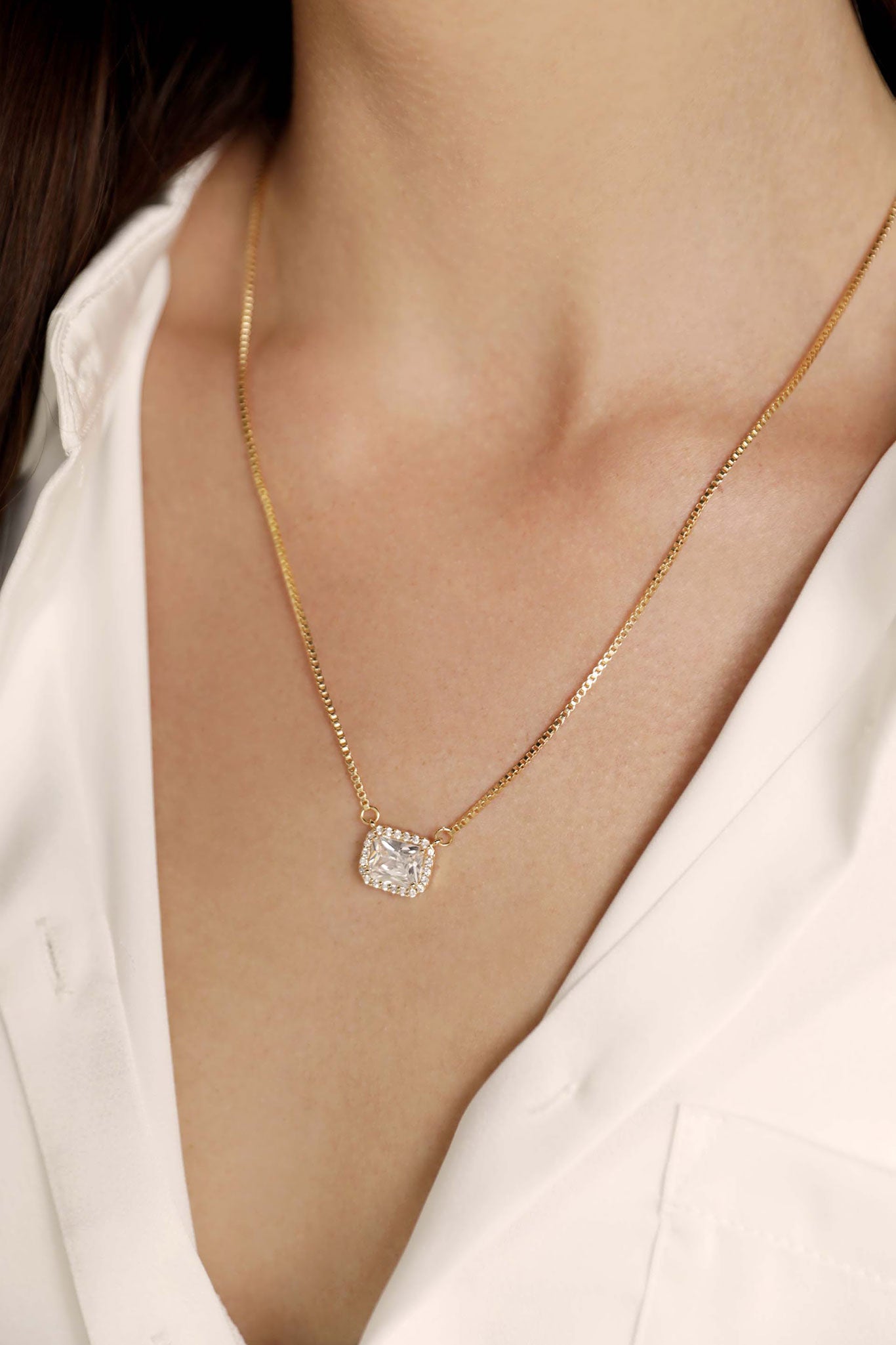 Clear Crystal Palermo Crystal Pendant Necklace by Birdy Grey