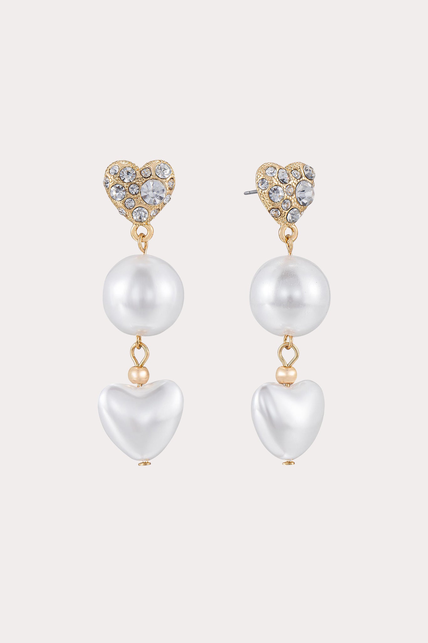 Pearl Crystal and Pearl Drop Earrings by Birdy Grey