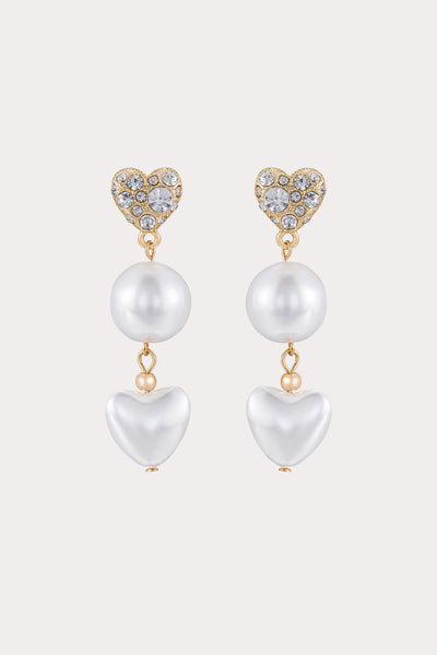 Pearl Crystal and Pearl Drop Earrings by Birdy Grey