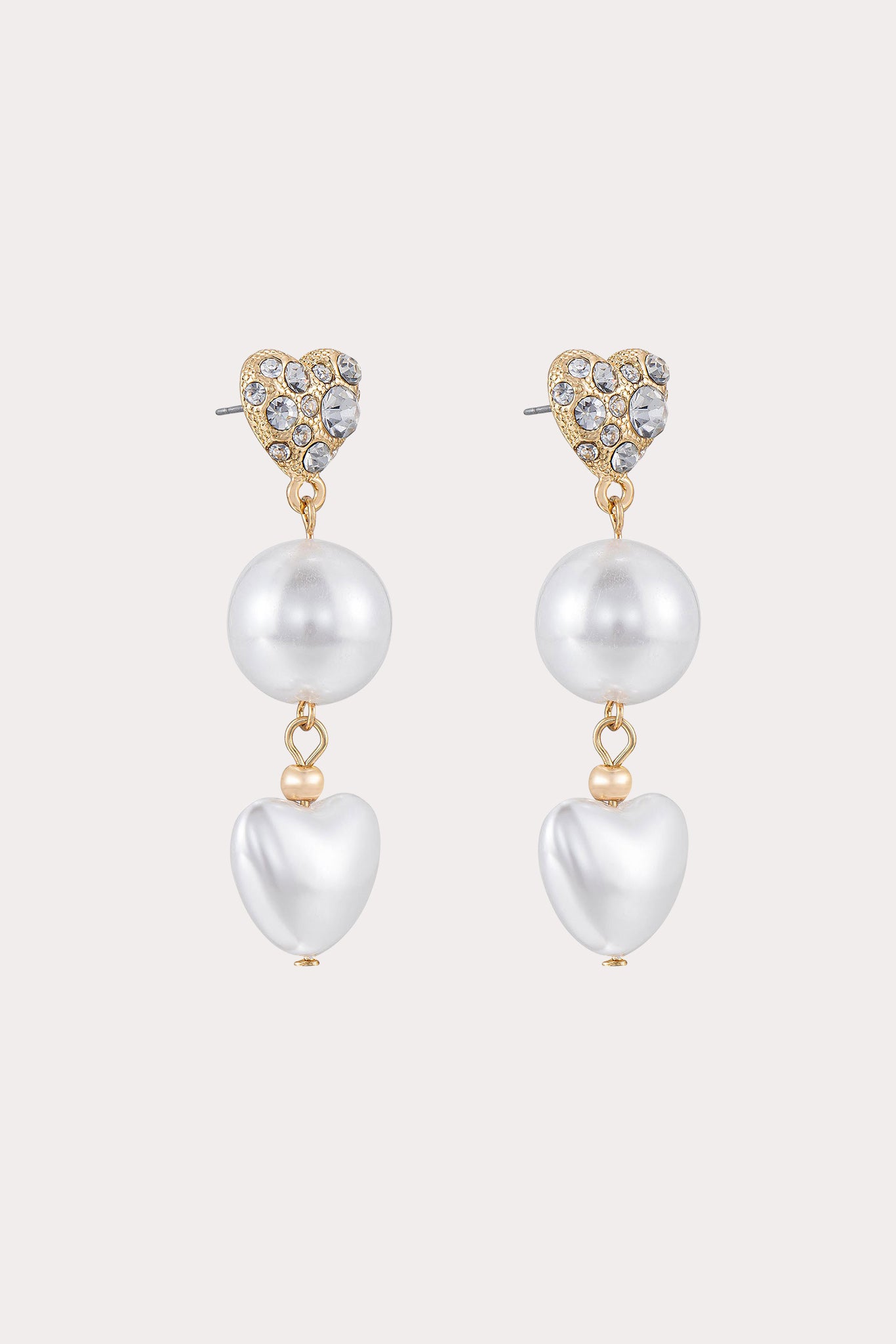 Pearl Crystal and Pearl Drop Earrings by Birdy Grey