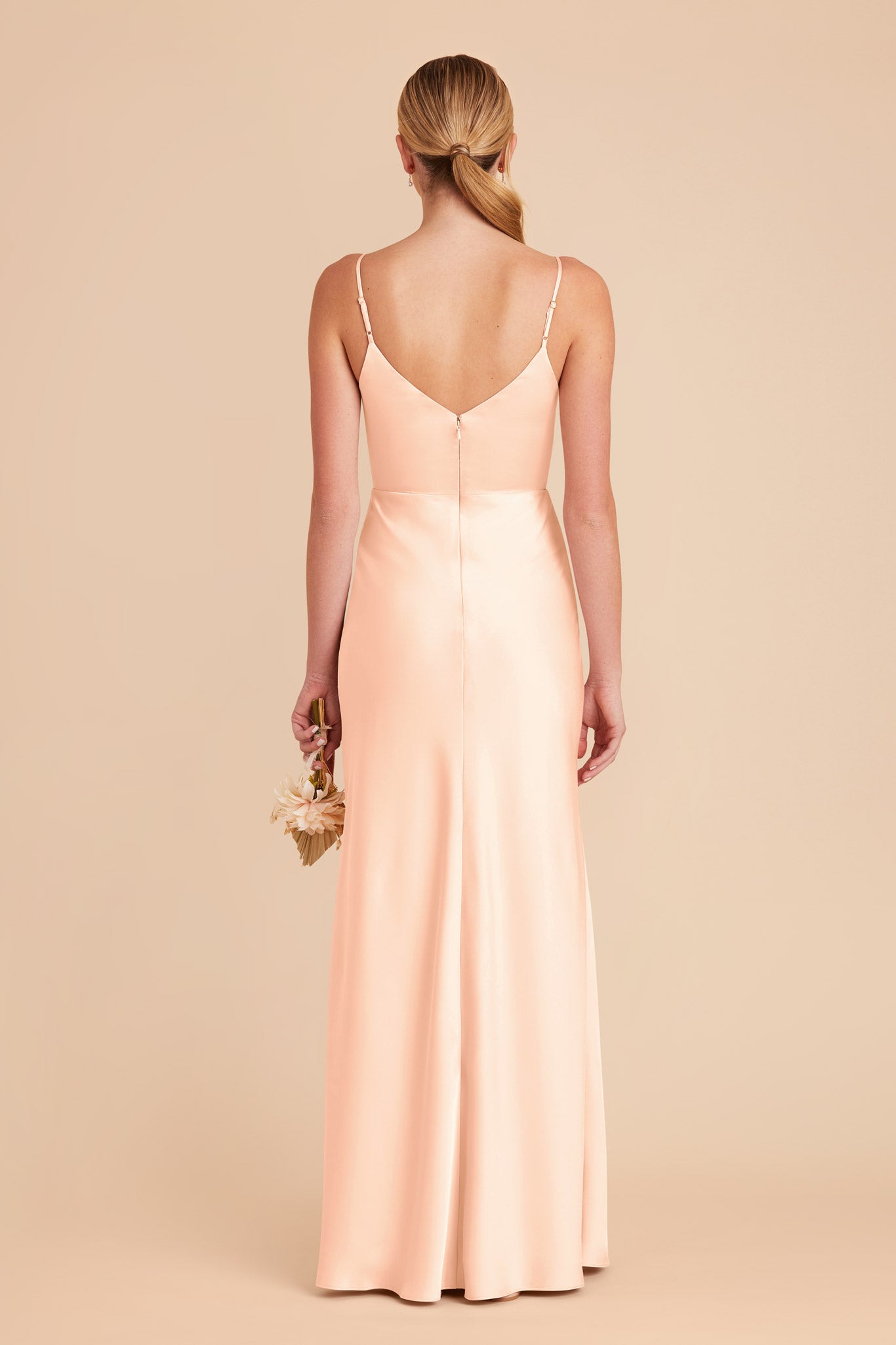 Peach Cream Jay Matte Satin Dress by Birdy Grey