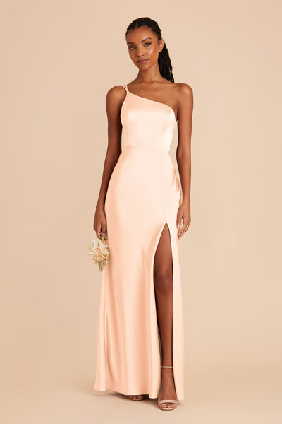 Peach Cream Kensie Matte Satin Dress by Birdy Grey