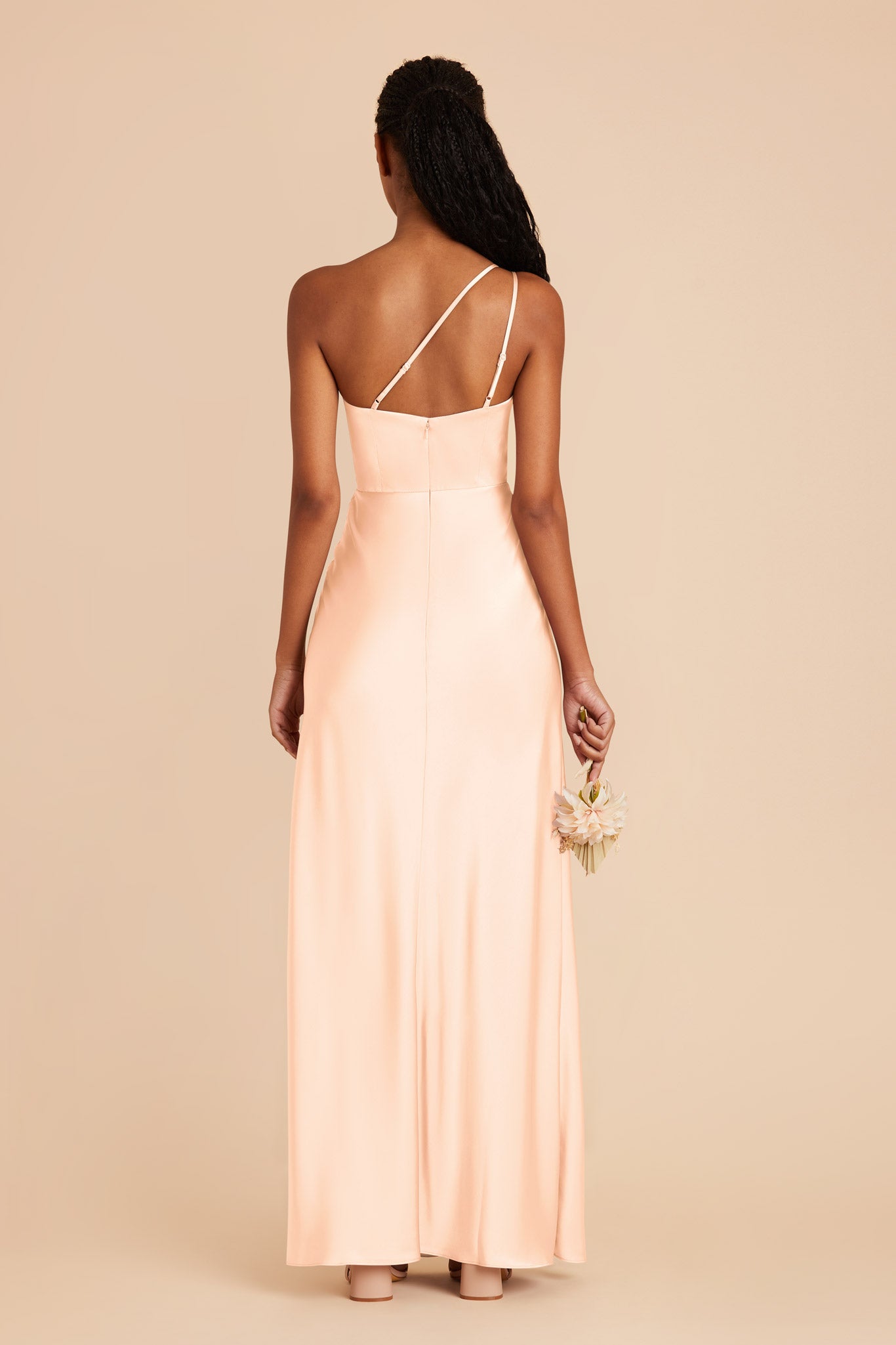 Peach Cream Kensie Matte Satin Dress by Birdy Grey