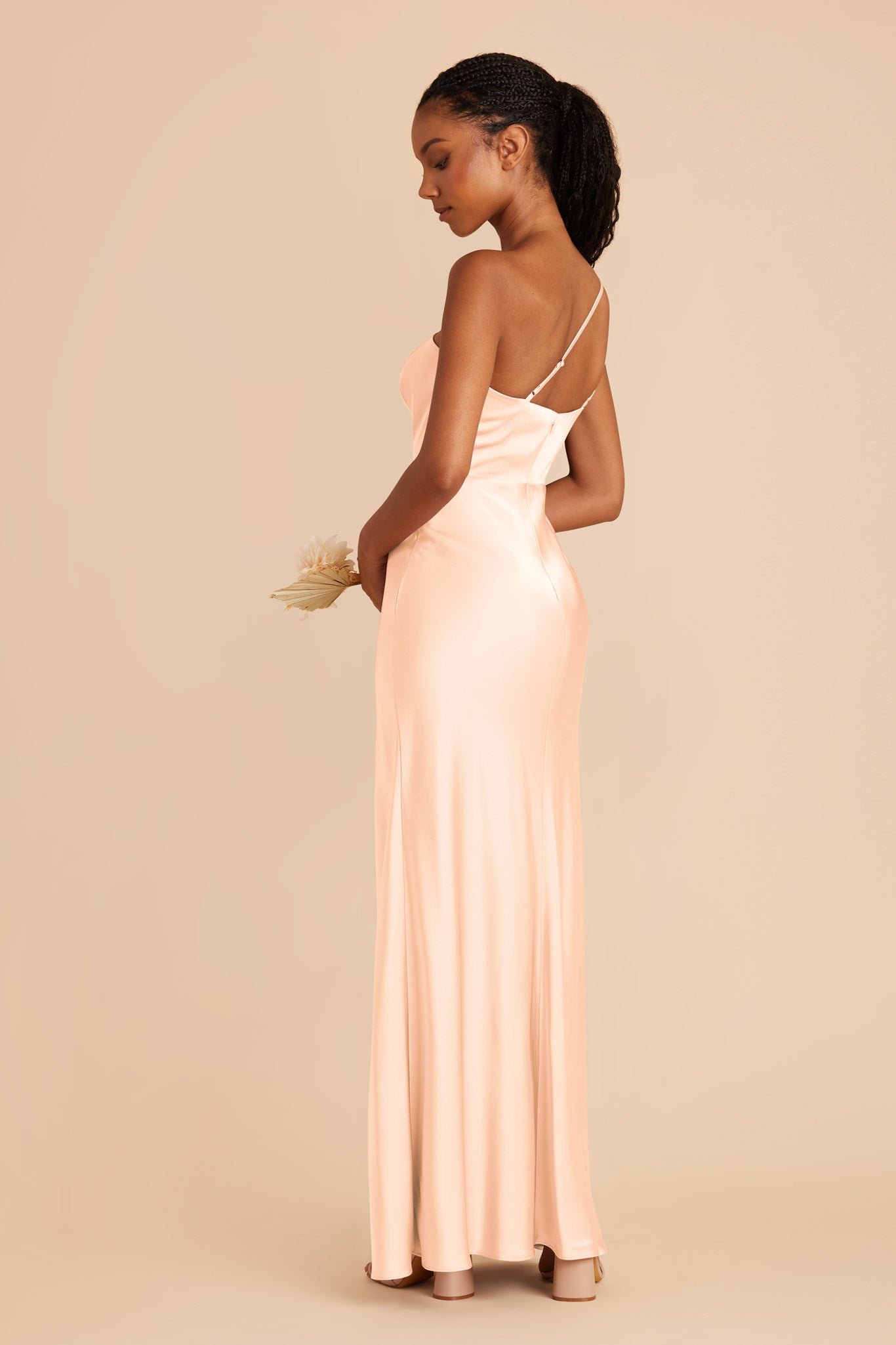 Peach Cream Kensie Matte Satin Dress by Birdy Grey