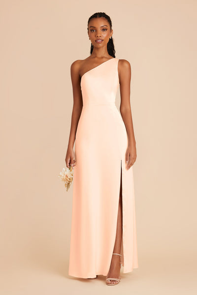  Peach Cream Kira Matte Satin Dress by Birdy Grey