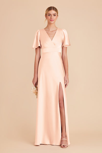 Peach Cream Marni Matte Satin Dress by Birdy Grey