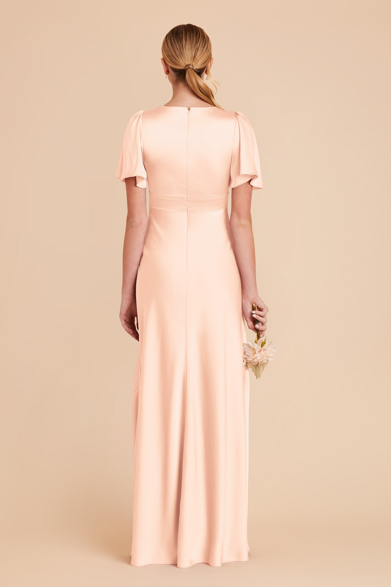 Peach Cream Marni Matte Satin Dress by Birdy Grey