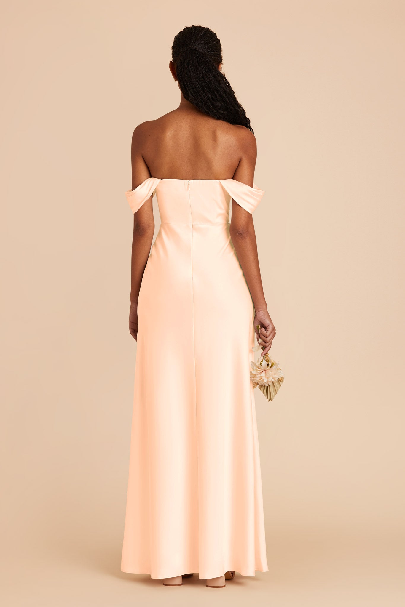 Peach Cream Mia Matte Satin Convertible Dress by Birdy Grey