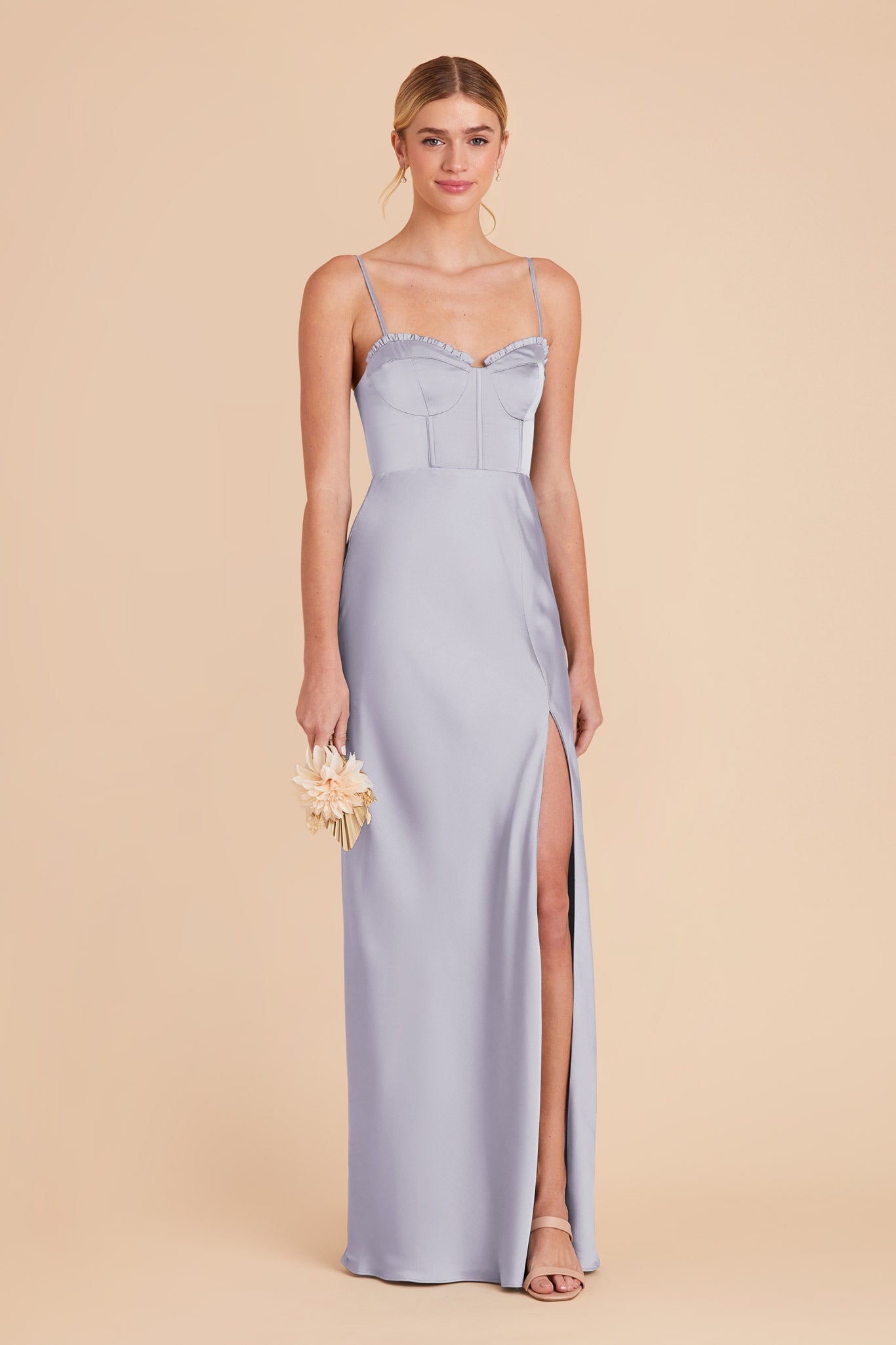 Periwinkle Blue Jessica Matte Satin Dress by Birdy Grey