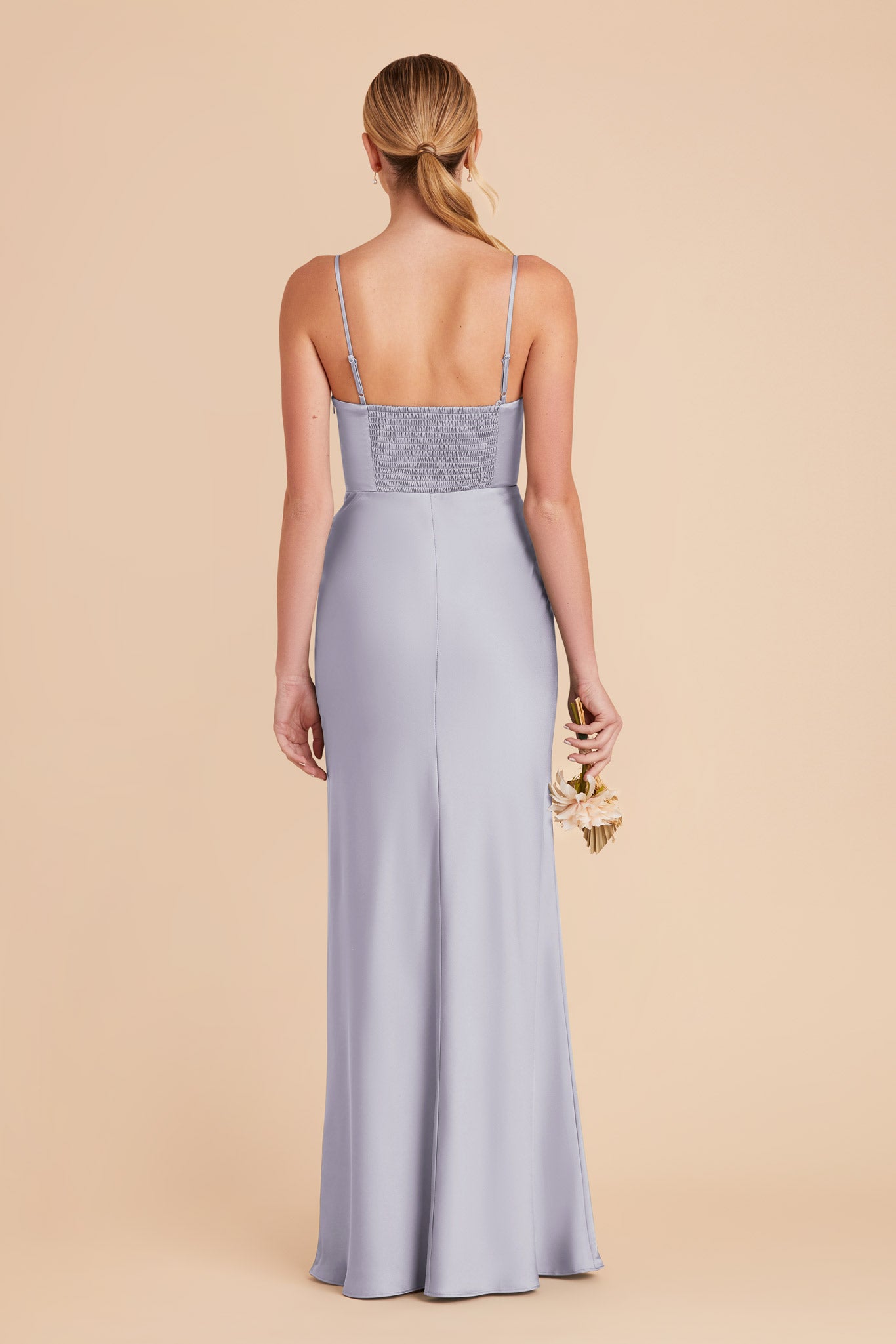 Periwinkle Blue Jessica Matte Satin Dress by Birdy Grey