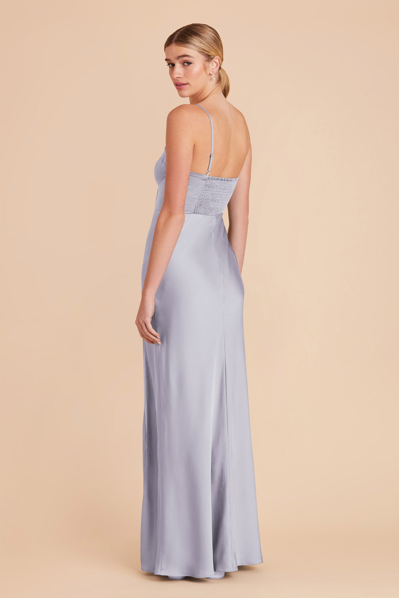 Periwinkle Blue Jessica Matte Satin Dress by Birdy Grey