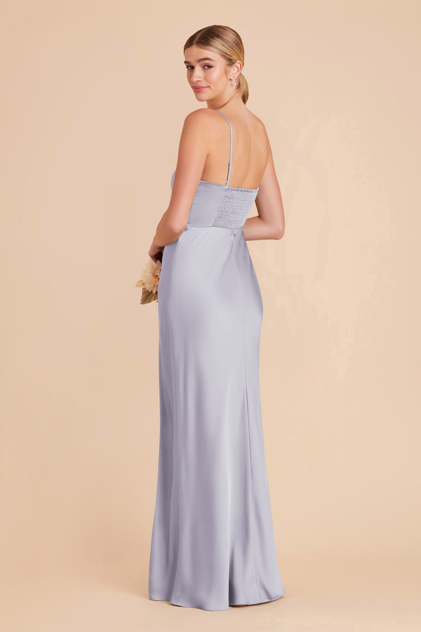 Periwinkle Blue Jessica Matte Satin Dress by Birdy Grey