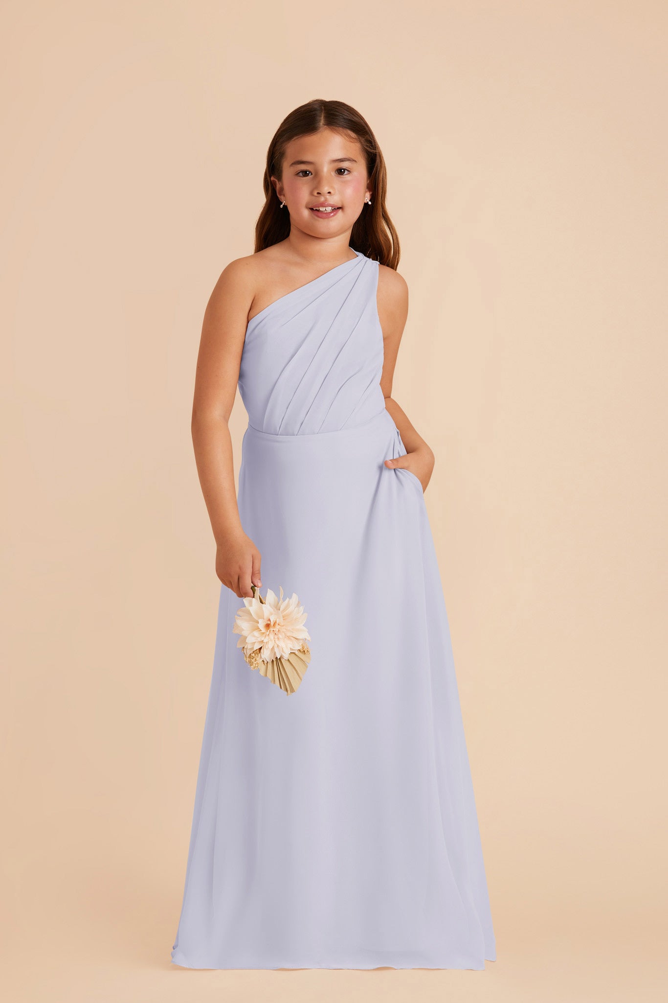 Kiara Periwinkle Blue Chiffon Junior Bridesmaid Dress | Birdy Grey