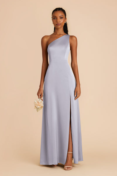 Periwinkle Blue Kira Matte Satin Dress by Birdy Grey