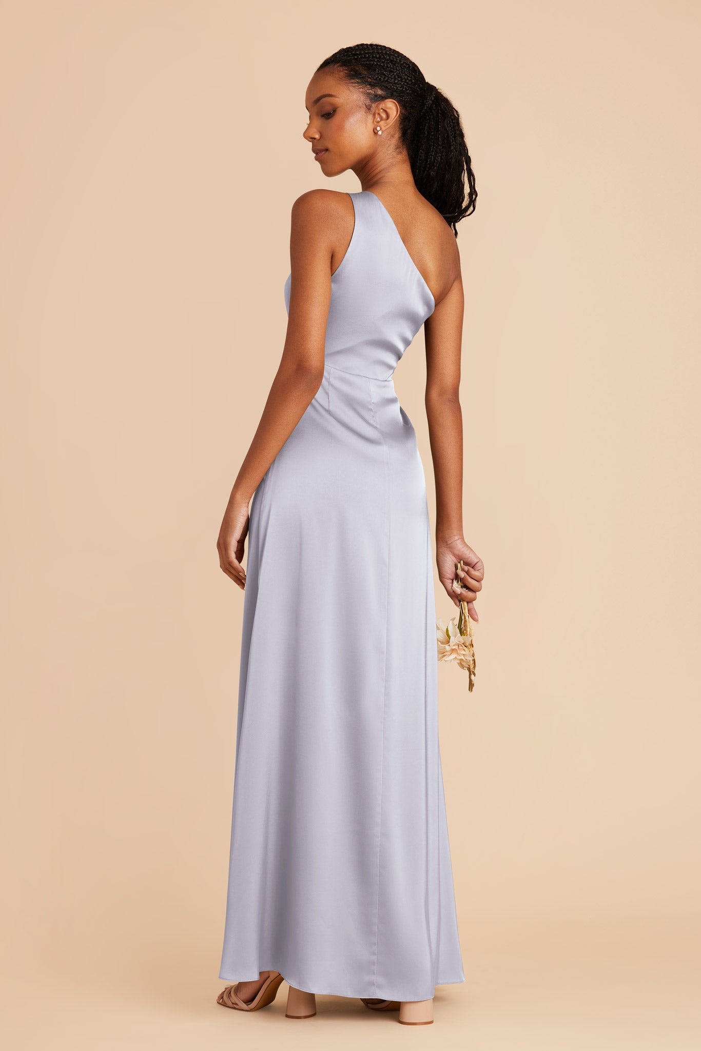 Periwinkle Blue Kira Matte Satin Dress by Birdy Grey