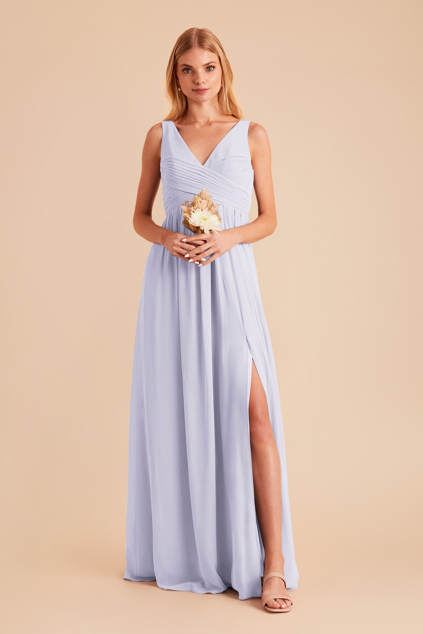Laurie Periwinkle Blue Empire Bridesmaid Dress | Birdy Grey
