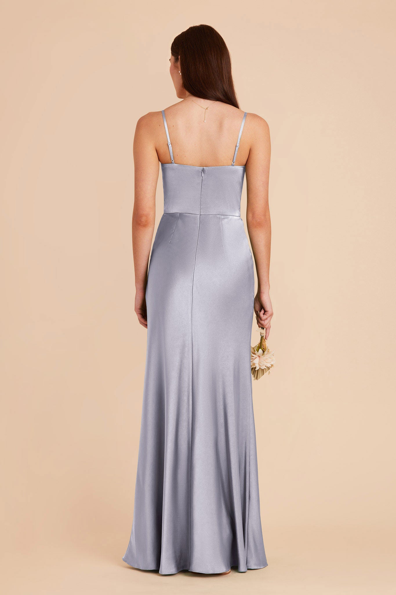 Periwinkle Blue Mai Matte Satin Dress by Birdy Grey