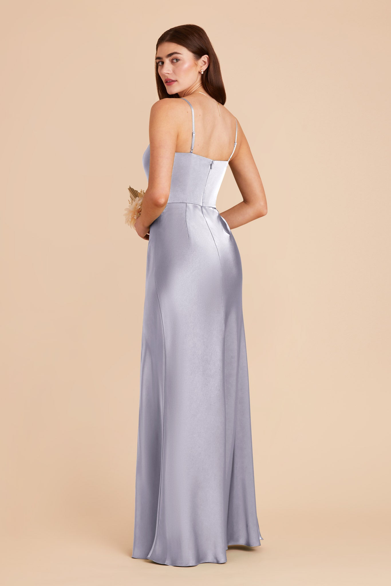 Periwinkle Blue Mai Matte Satin Dress by Birdy Grey