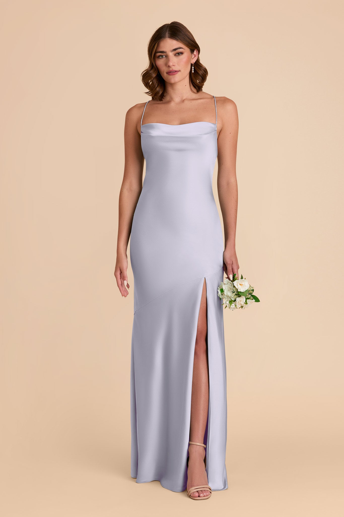 Periwinkle Blue Bridesmaid Dress Matte Satin Size Small Birdy Grey Olivia