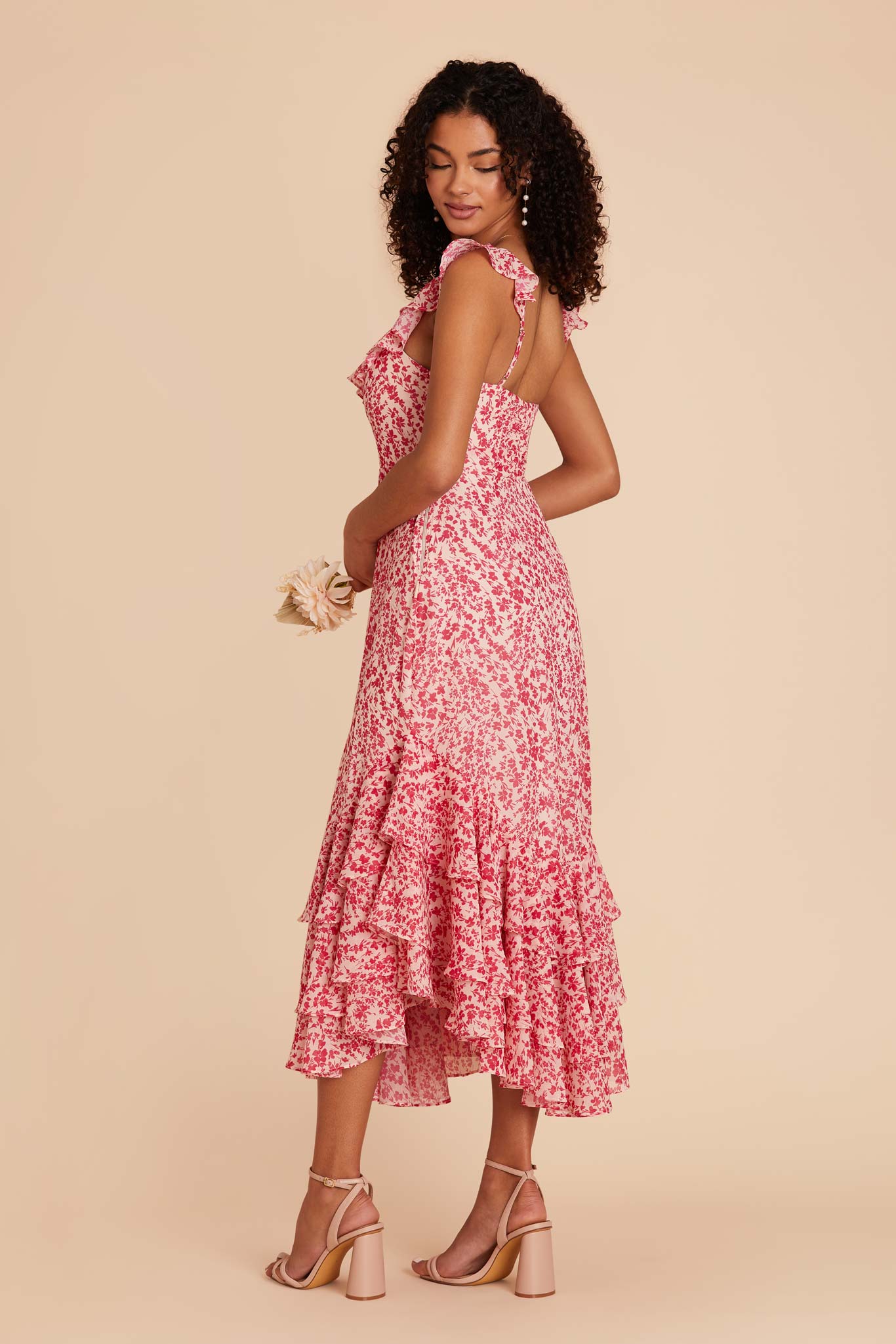 Pink Dreamy Ditsy Ginny Chiffon Dress by Birdy Grey