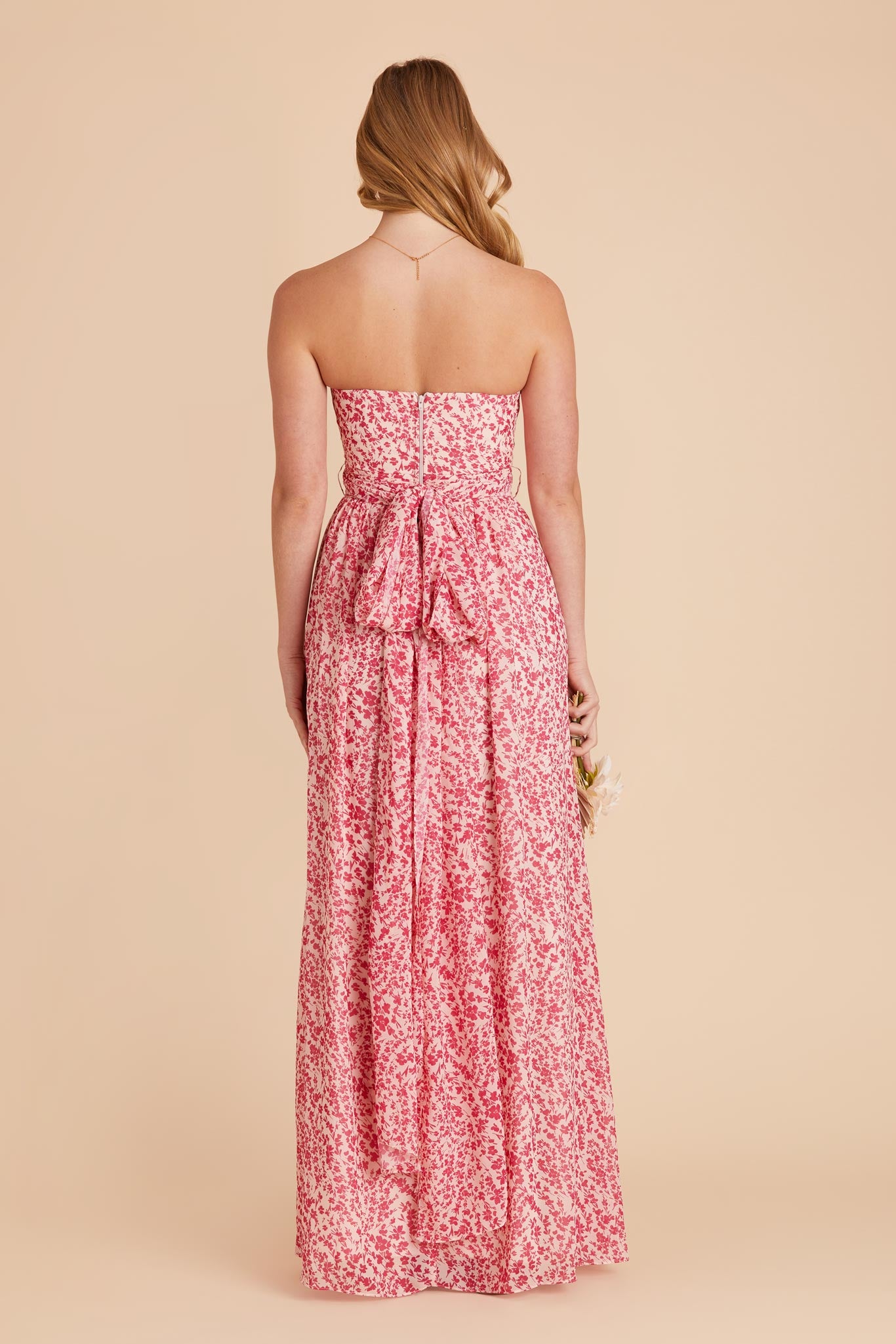 Grace Convertible Chiffon Bridesmaid Dress in Pink Falling Petals