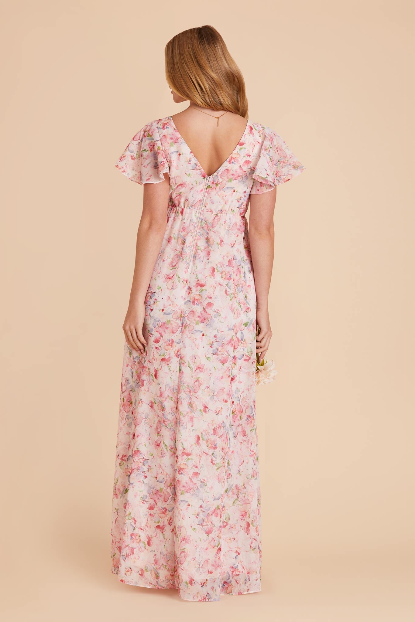 Pink Falling Petals Hannah Empire Dress by Birdy Grey