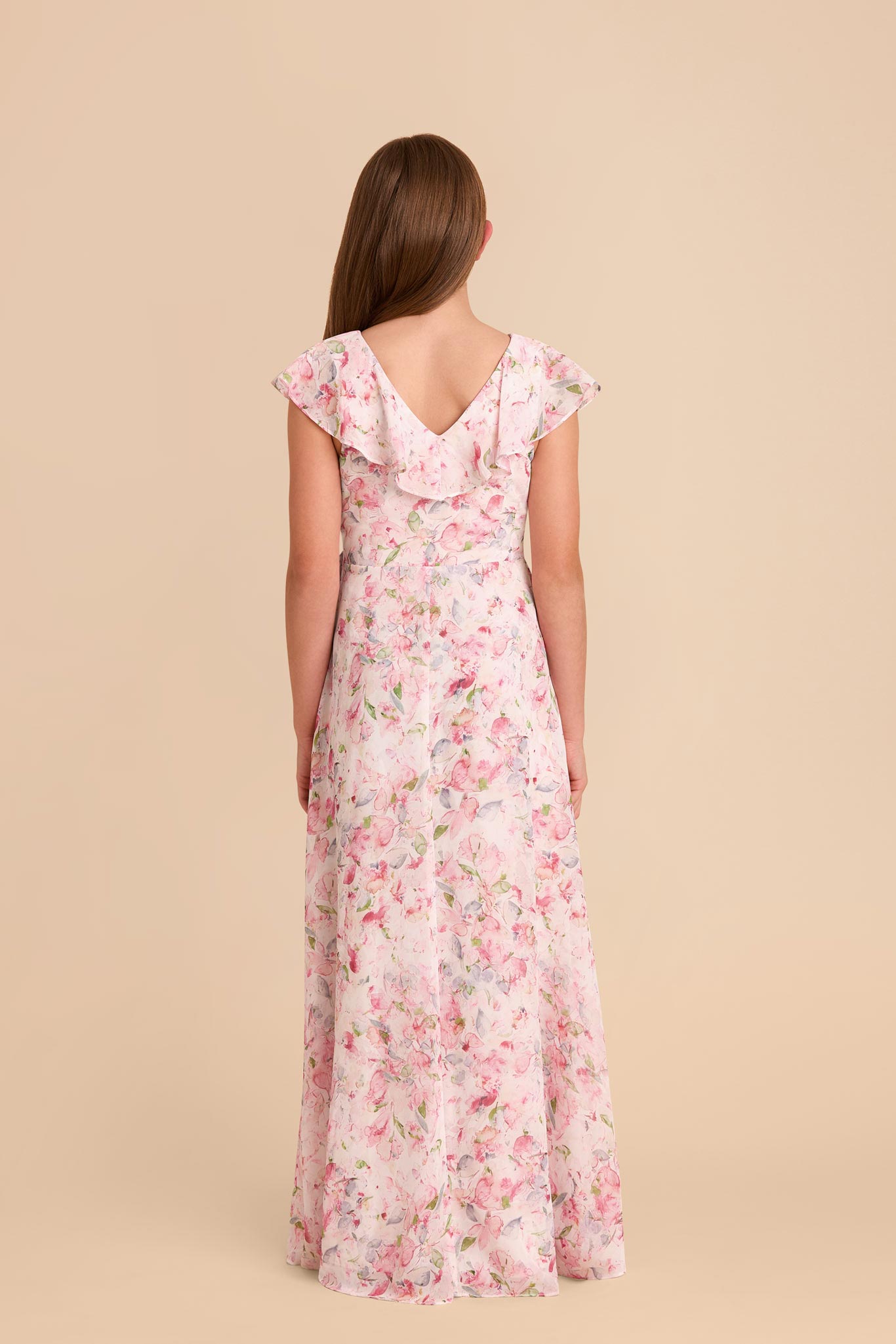 Jax Junior Chiffon Dress - Pink Falling Petals by Birdy Grey