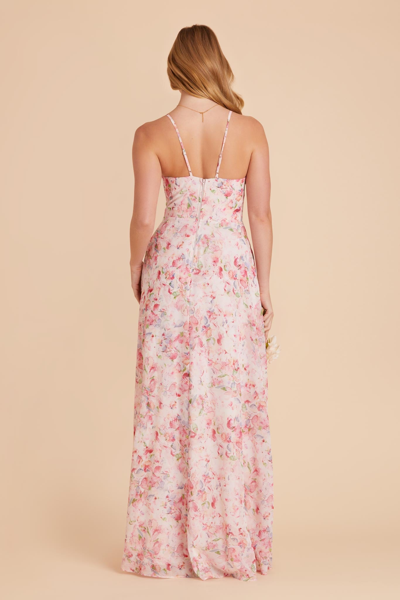 Pink Falling Petals Theresa Chiffon Dress by Birdy Grey