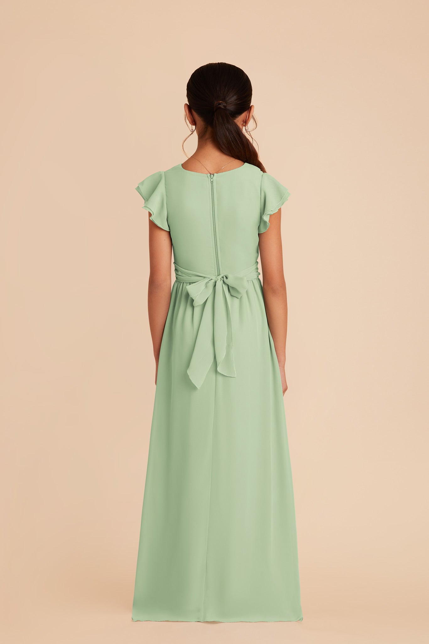 Pistachio Celine Junior Chiffon Dress by Birdy Grey